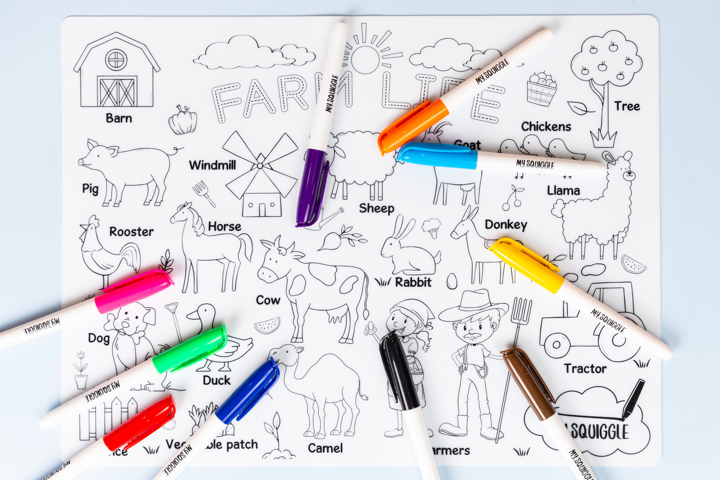 Farm life | Childrens Colouring Mat