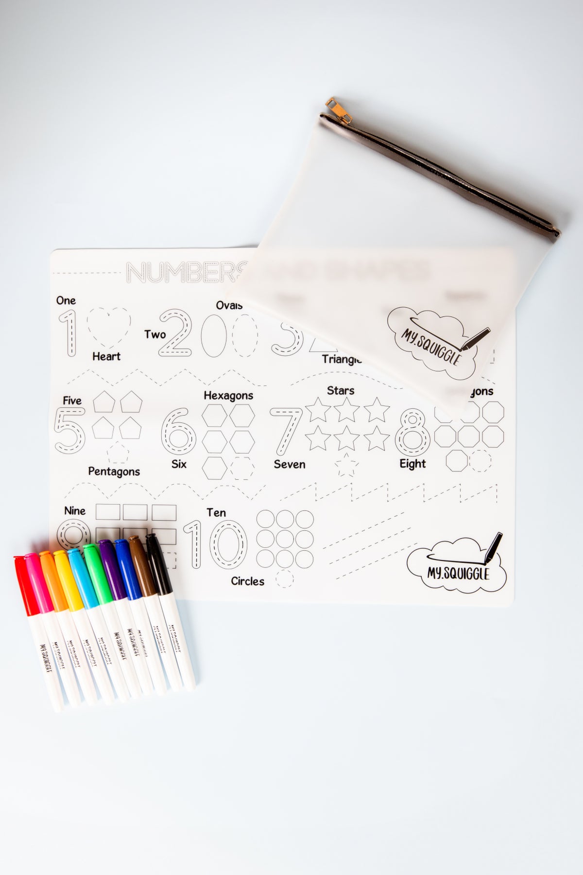 Numbers & Shapes | Childrens Colouring Mat