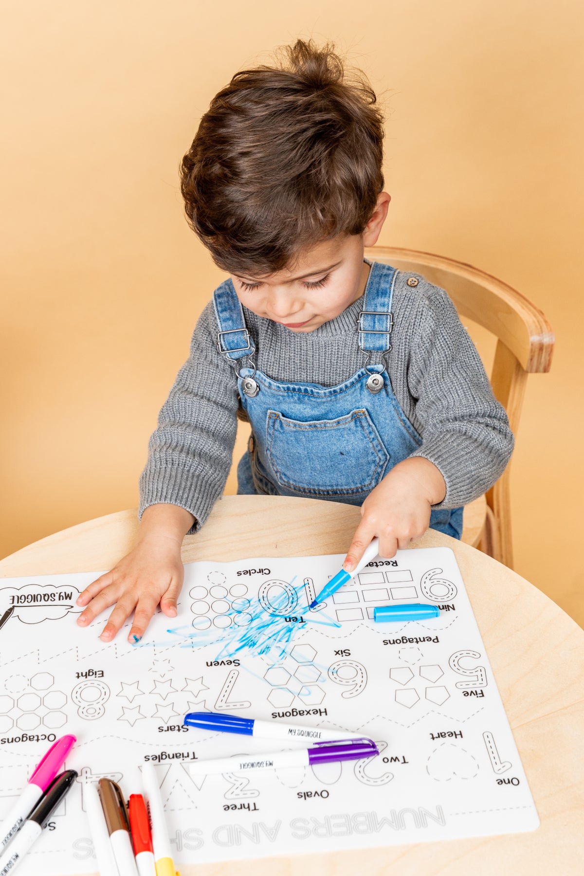 Numbers & Shapes | Childrens Colouring Mat