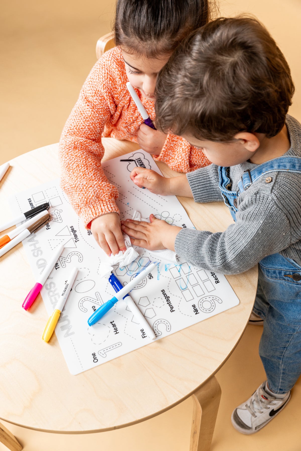 Numbers & Shapes | Childrens Colouring Mat